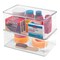 mDesign Plastic Bathroom Stackable Storage Container Box with Lid, 2 Pack